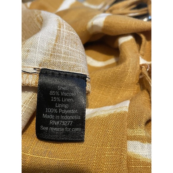 Simply Vera Vera Wang Women size Sm Tiered Midi Dress  Gold Stripe With Lining - Picture 11 of 13